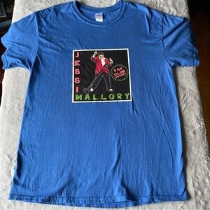 Blue Graphic T-Shirt drag king Elvis impersonator Maine size large